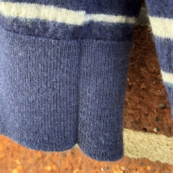 Peter Millar Women’s M Navy White Stripe Wool Silk Linen Sweater - Picture 8 of 9